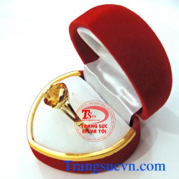 Nhẫn nữ thạch anh vàng 14k màu vàng phù hợp dành cho chiếc nhẫn nữ đá màu vàng cho mệnh kim và mệnh thổ,giá nhẫn nữ tố,bảo hành 1 năm