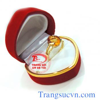 Nhẫn nữ thạch anh vàng 14k màu vàng phù hợp dành cho chiếc nhẫn nữ đá màu vàng cho mệnh kim và mệnh thổ,giá nhẫn nữ tố,bảo hành 1 năm