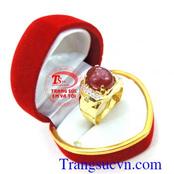 Nhẫn nam vàng tây ruby