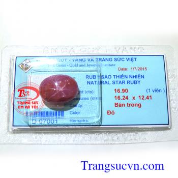 Đá ruby sao tự nhiên 6 cánh