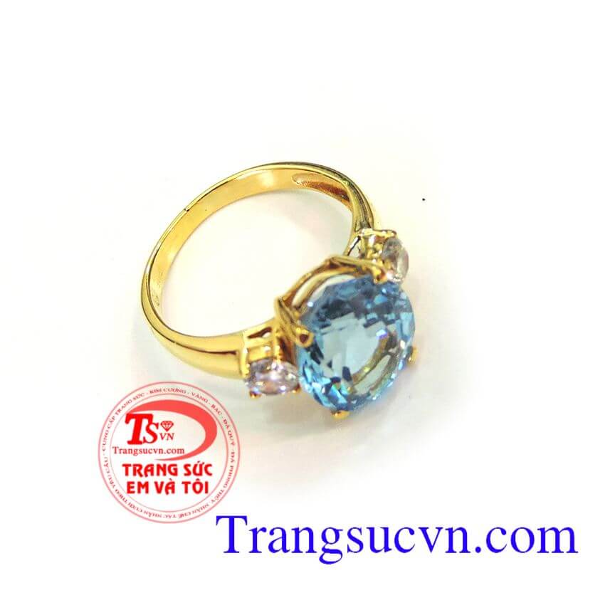 Nhẫn nữ topaz xanh nước biển