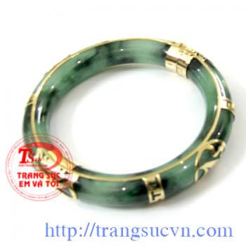 Vòng ngọc chữ Hán vàng 18k