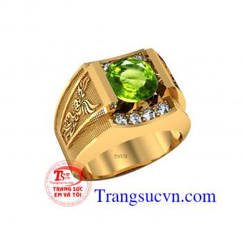 Nhẫn vàng nam 14k peridot