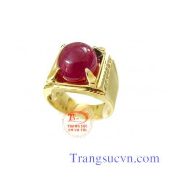 Nhẫn ruby vàng 18k nam