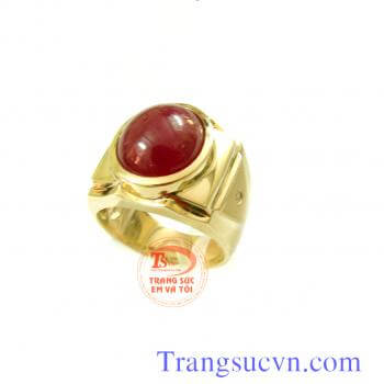 Nhẫn vàng tây ruby kim cương