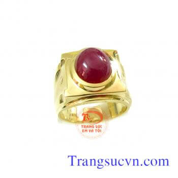 Nhẫn nam đá ruby tinh tế