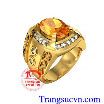 Nhẫn nam sapphire vàng thiên nhiên 7,95 Carat,nhẫn nam vàng 18k 5,5 chỉ thân nhẫn hình rồng vàng,nhẫn đá quý sapphire vàng kim cương TN, nhẫn nam doanh nhân