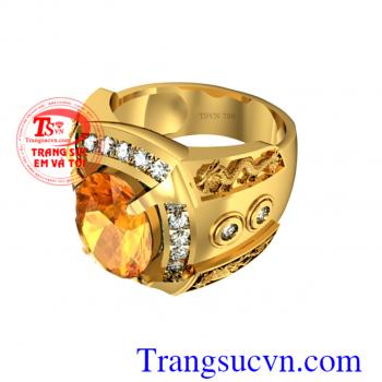 Nhẫn nam sapphire vàng thiên nhiên 7,95 Carat,nhẫn nam vàng 18k 5,5 chỉ thân nhẫn hình rồng vàng,nhẫn đá quý sapphire vàng kim cương TN, nhẫn nam doanh nhân