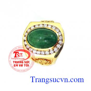 Nhẫn nam emerald và kim cương