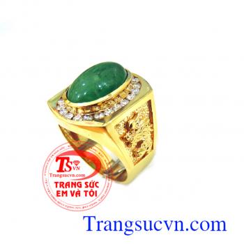 Nhẫn nam emerald và kim cương