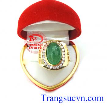 Nhẫn nam emerald và kim cương