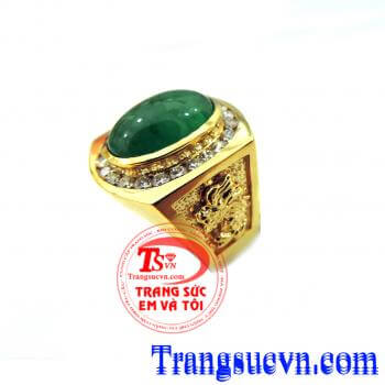 Nhẫn nam emerald và kim cương