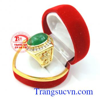 Nhẫn nam emerald và kim cương