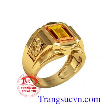 Nhẫn sapphire vàng chữ nhật