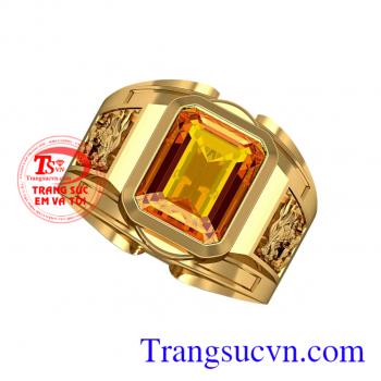 Nhẫn sapphire vàng chữ nhật