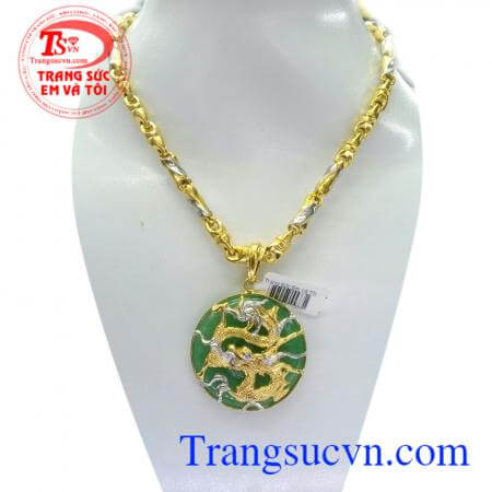 Bộ Dây chuyền vàng mặt rồng vàng  Bán Bộ Dây chuyền vàng mặt rồng vàng cho nam,dây chuyền to tròn vàng trắng vàng màu,mặt ngọc đồng xu cẩm thạch chạm rồng vàng sắc nét đẹp, Giao bộ vòng cổ vàng toàn quốc, bảo hành 6 tháng, thanh toán an toàn.