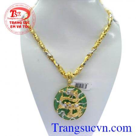 Bộ Dây chuyền vàng mặt rồng vàng  Bán Bộ Dây chuyền vàng mặt rồng vàng cho nam,dây chuyền to tròn vàng trắng vàng màu,mặt ngọc đồng xu cẩm thạch chạm rồng vàng sắc nét đẹp, Giao bộ vòng cổ vàng toàn quốc, bảo hành 6 tháng, thanh toán an toàn.