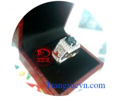 Nhẫn nam sapphire lam đen
