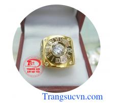 Nhẫn nam hợp đồng hồ vàng