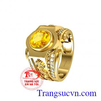 Nhẫn nam sapphire vàng rồng đẹp