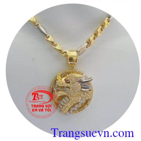 Bộ Dây chuyền mặt rồng nổi 3D