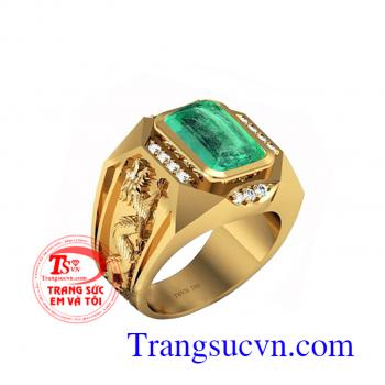 Nhẫn rồng Emerald vàng 18k