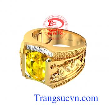 Nhẫn nam đá quý Sapphire vàng