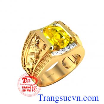 Nhẫn nam đá quý Sapphire vàng