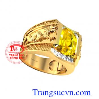 Nhẫn nam đá quý Sapphire vàng