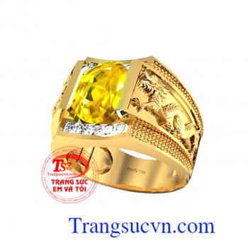 Nhẫn nam đá quý Sapphire vàng