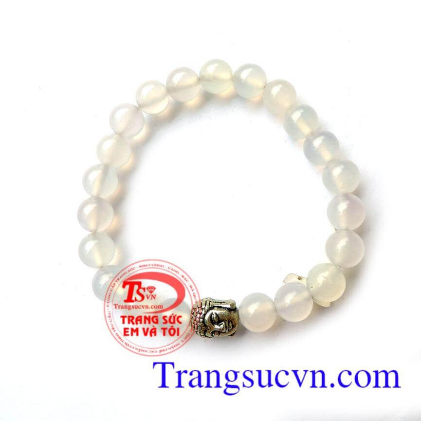 Chuỗi mã não trắng phật