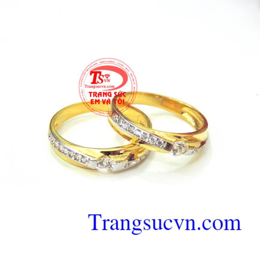 Nhẫn cưới giá rẻ vàng màu