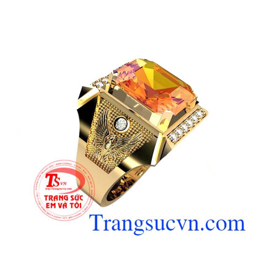 Nhẫn nam sapphire vàng phượng