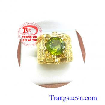 Nhẫn nam vàng đá peridot