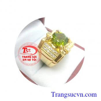Nhẫn nam vàng đá peridot