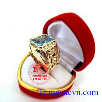 Nhẫn rồng topaz chữ nhật