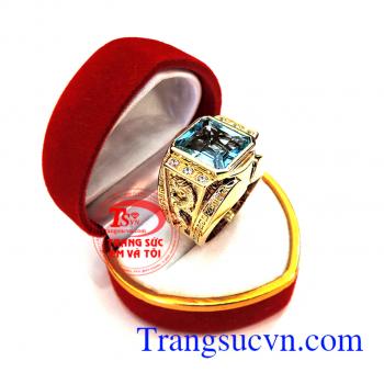 Nhẫn rồng topaz chữ nhật