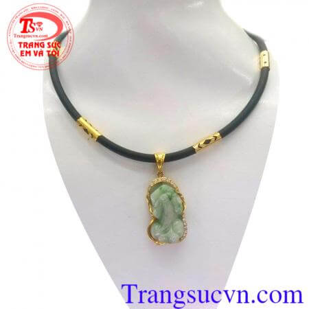 Bộ Mặt tỳ hưu Jadeite dây cao su vàng