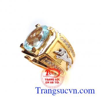 Nhẫn nam Topaz mệnh Thủy và Mộc