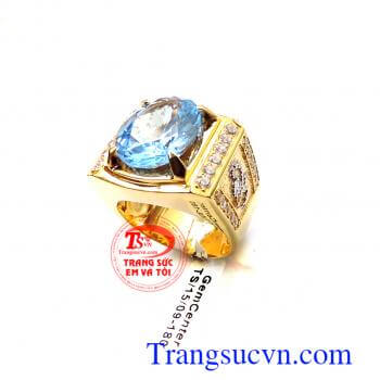 Nhẫn vàng nam topaz mệnh Thủy Nhẫn nam Topaz mệnh Thủy và Mộc   Loại sản phẩm: Nhẫn nam Topaz  Thương hiệu: Trang Sức Em Và Tôi