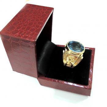 Nhẫn nam vàng 14k gắn đá Topaz thiên nhiên theo mệnh sản phẩm thiết kế và chế tác trên công nghệ máy 3D mới nhất, sắc nét