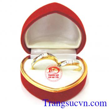 Nhẫn cưới giá rẻ 2 viên đá
