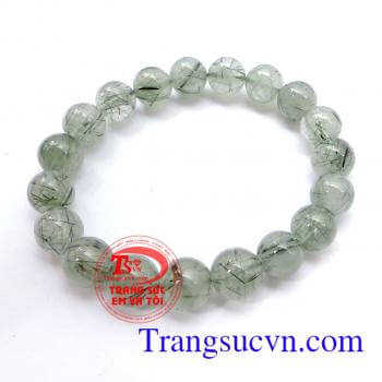 Chuỗi thạch anh tóc xanh 10.5 ly dành cho người đeo theo mệnh hỏa, Mộc thạch anh tóc xanh thiên nhiên món quà ý nghĩa cho người bạn thương yêu Chuỗi thạch anh tóc xanh 10.5 ly