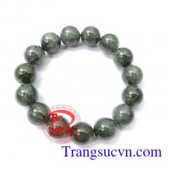 Vòng thạch anh tóc xanh đen 15.9 ly