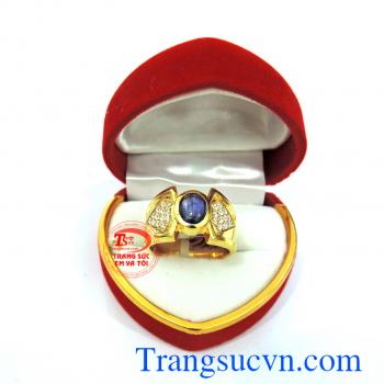Nhẫn nam sapphire Lam