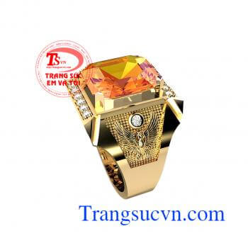 Nhẫn nam sapphire vàng phượng