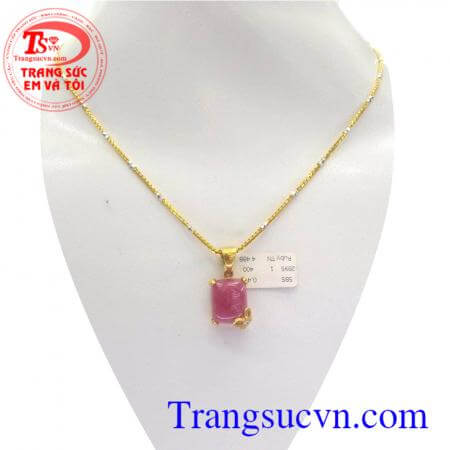 Bộ dây chuyền mặt đá ruby