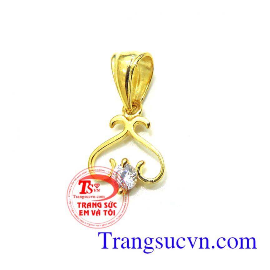 Mặt dây vàng 1 viên đá