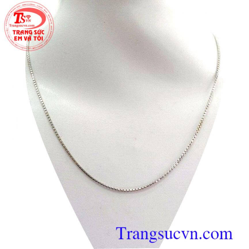 Vòng cổ vàng Ý 18k trắng