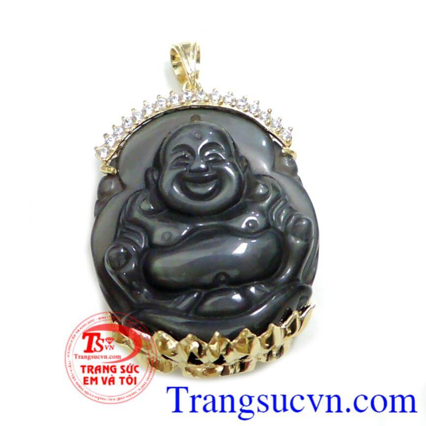 Mặt phật di lặc đen bọc vàng